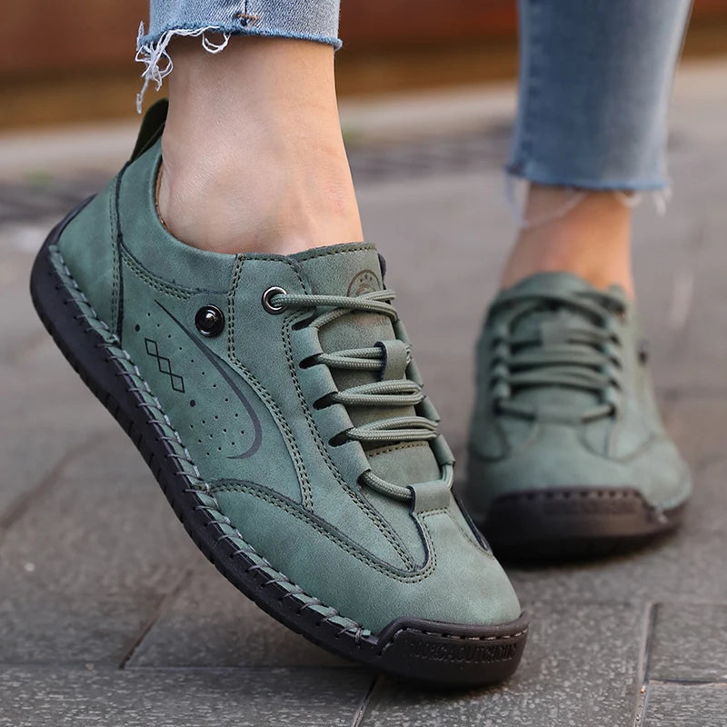 HeritageWalk Comfort – Sapatos barefoot casuais com costura artesanal unissexo