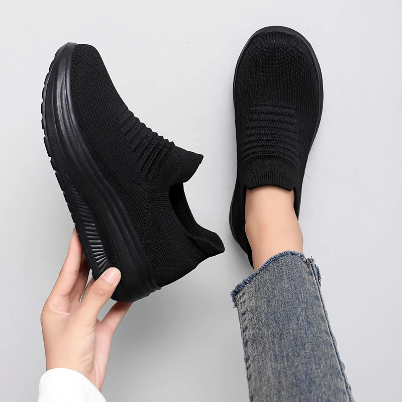 AirStep Flow – Ténis Slip-On Plataforma Respiráveis