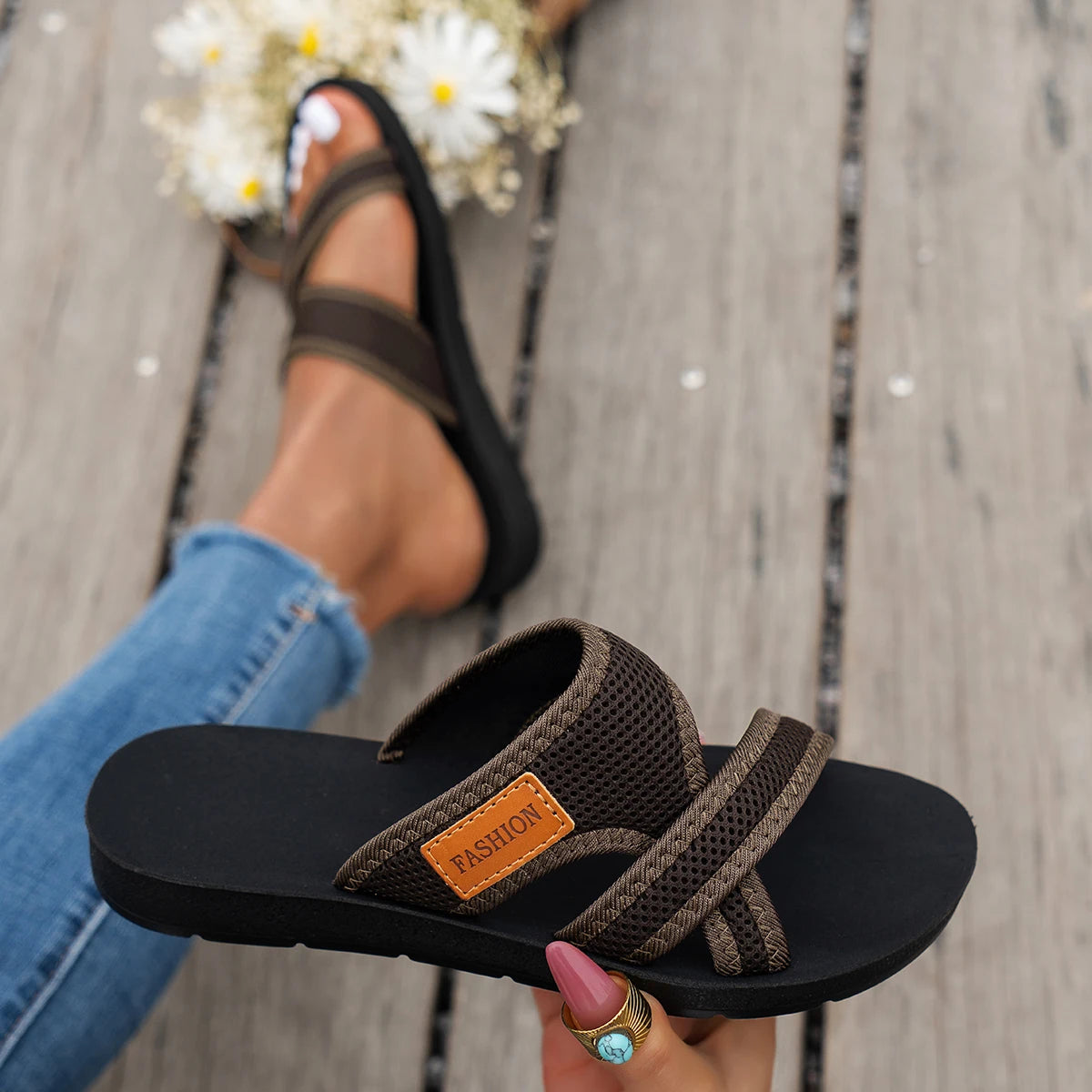 AirComfort Sandal Lady - Sandálias Senhora Respiráveis Conforto Diário Antiderrapantes