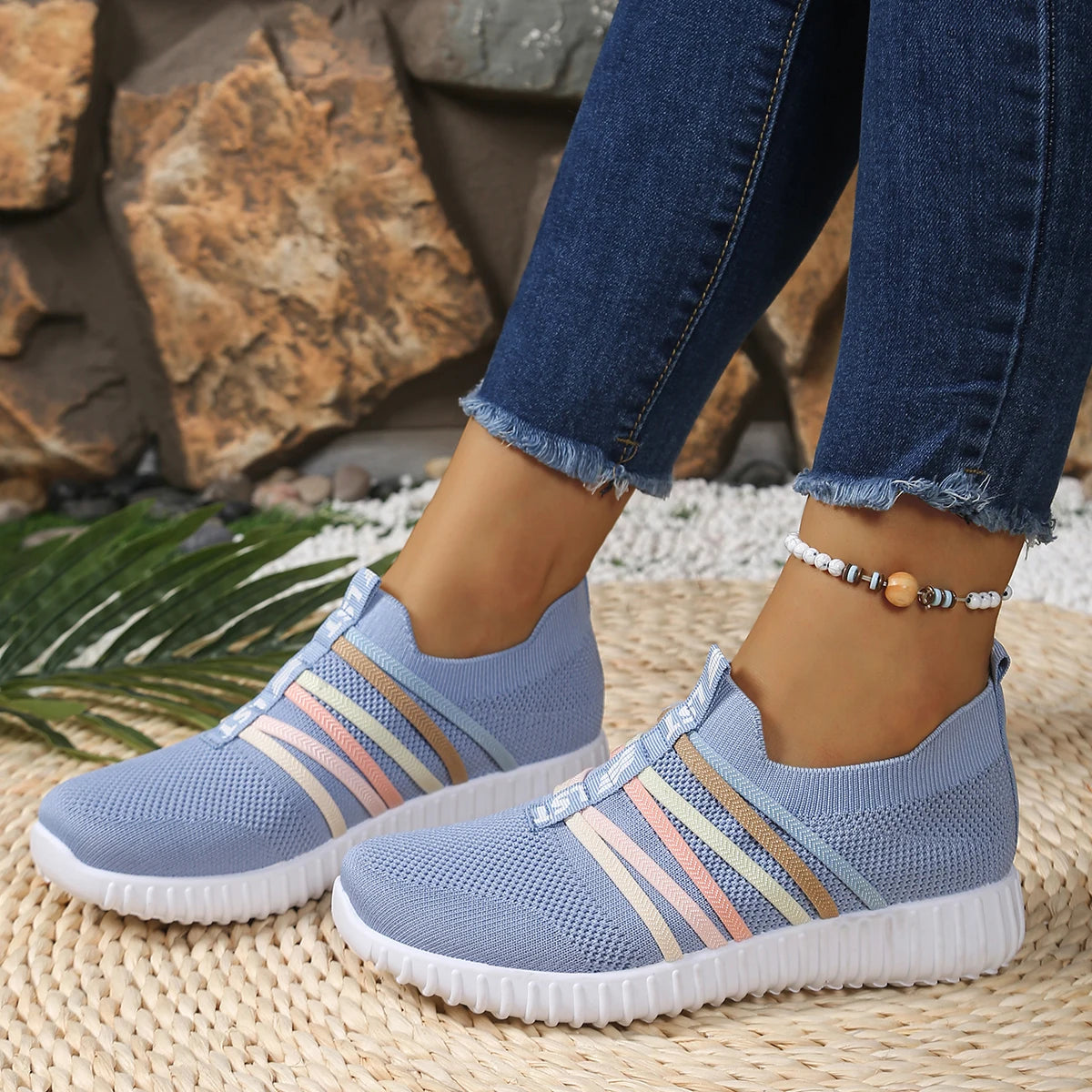 ColorEase Lady - Ténis Senhora Slip-On Leves Respiráveis Verão