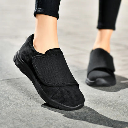 OrthoFlex WideCare - Sapatos Ortopédicos Senhora Pé Largo Ajustáveis com Velcro