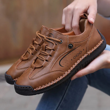 HeritageWalk Comfort – Sapatos barefoot casuais com costura artesanal unissexo