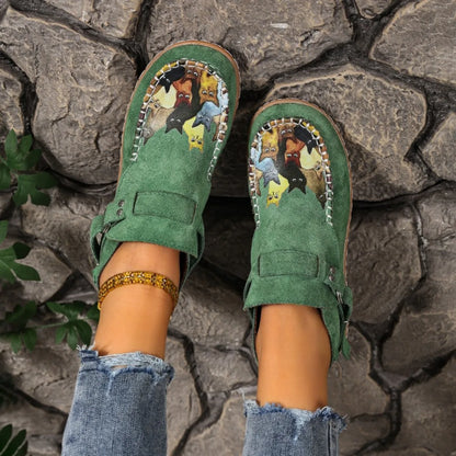 CAT - Botas Barefoot Femininas de Cano Curto com Fivela e Estilo Boho