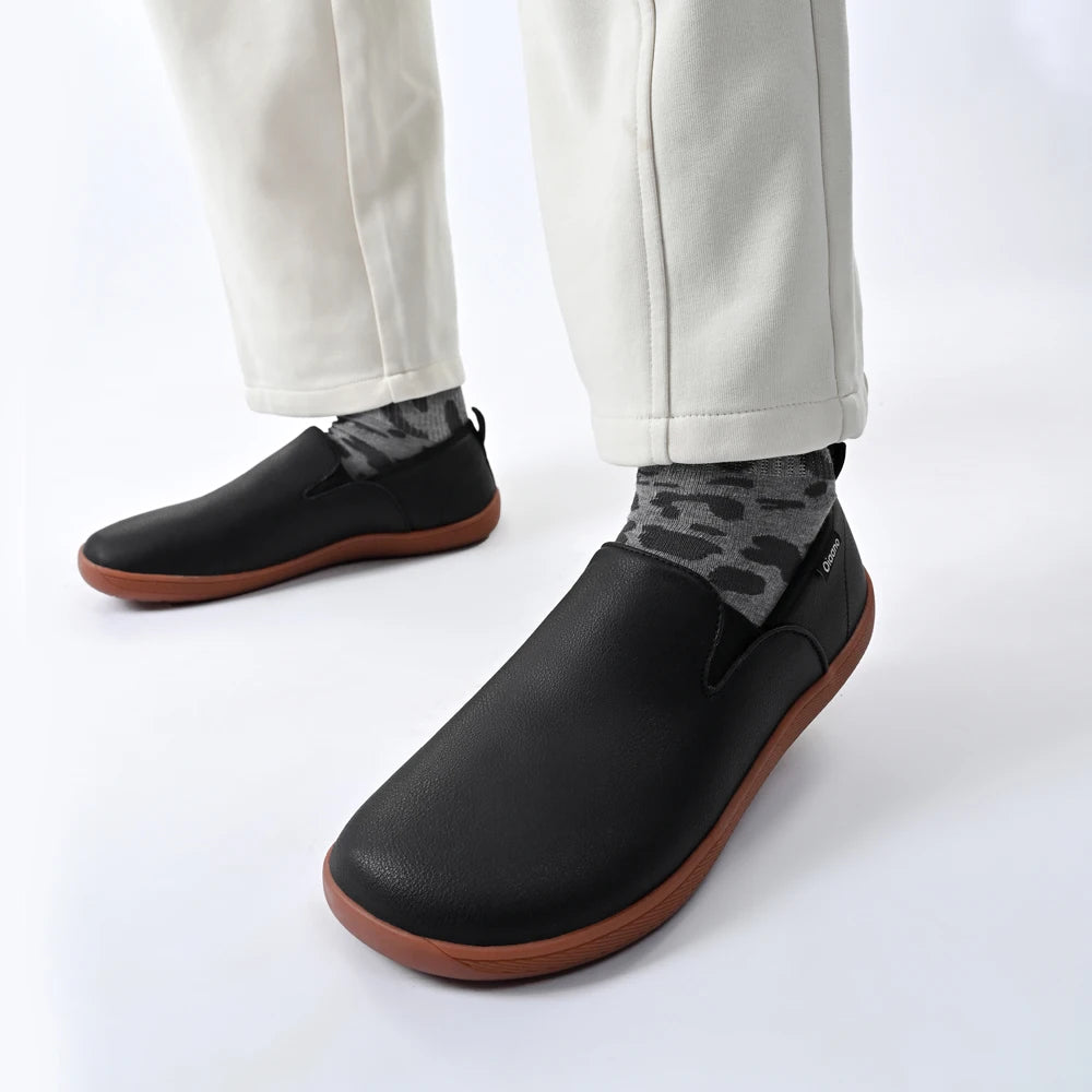 OfficeFlex Leather – Sapatos Minimalistas Com Biqueira Larga Em Pele Para Homem