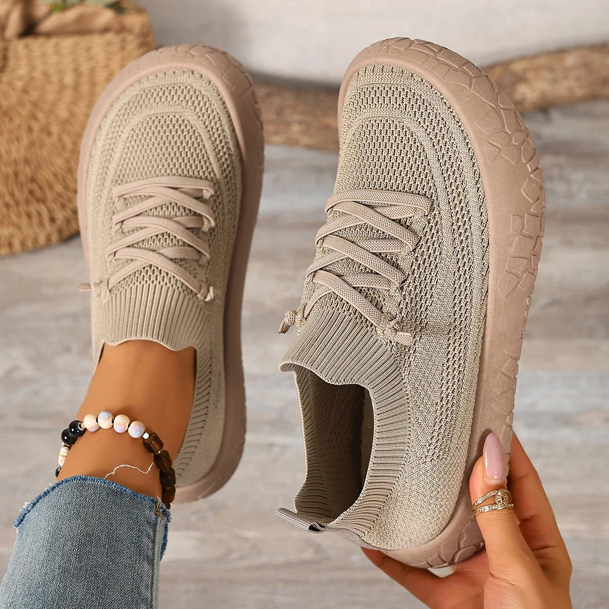 FlexKnit Comfort – Ténis Barefoot Feminino Pé Largo