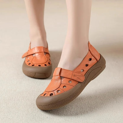 Summer Grace – Sapatos em couro genuíno perfurados para mulher