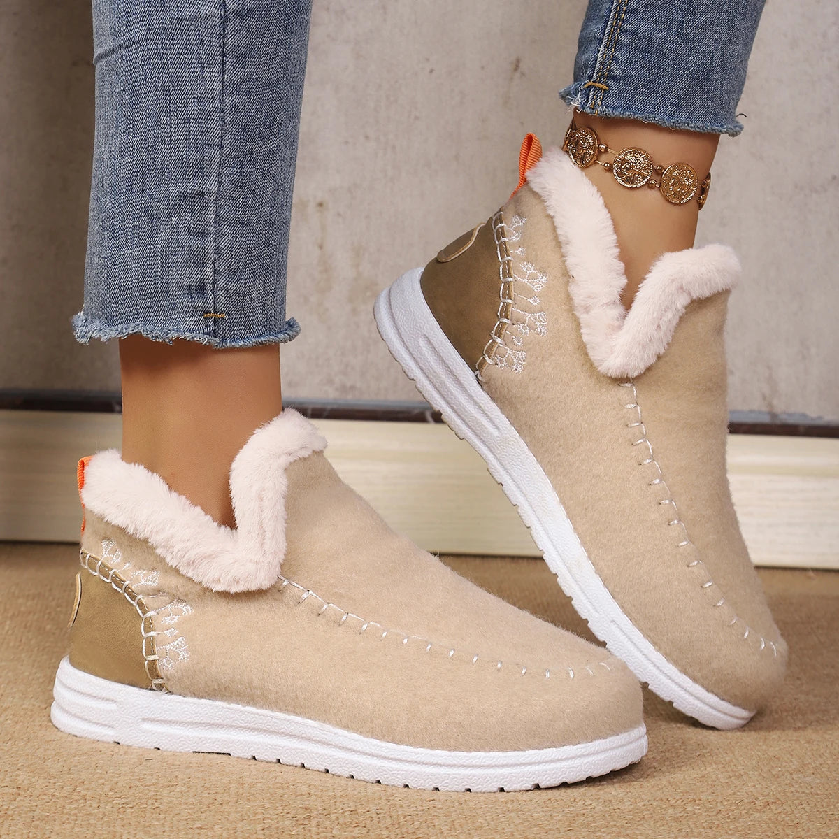 Alverine - Botins Femininos de Inverno em Feltro