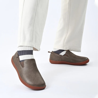 OfficeFlex Leather – Sapatos Minimalistas Com Biqueira Larga Em Pele Para Homem