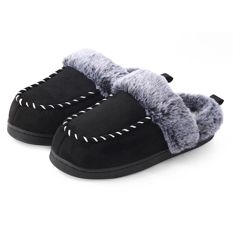 Evelisse - Pantufas Femininas de Inverno Fechadas e Forradas