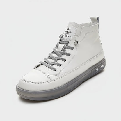 Baskets Femme En Cuir Véritable Lacets Casual Quotidien