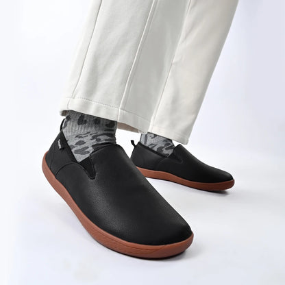 OfficeFlex Leather – Sapatos Minimalistas Com Biqueira Larga Em Pele Para Homem