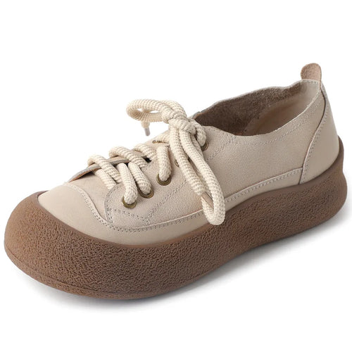 Vintage Motion – Sapatos casuais em couro genuíno para mulher