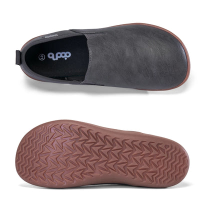 OfficeFlex Leather – Sapatos Minimalistas Com Biqueira Larga Em Pele Para Homem