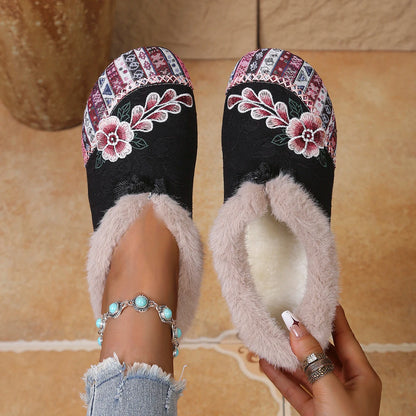 Amelisse - Sapatos Femininos de Inverno Bordados e Forrados