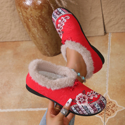 Amelisse - Sapatos Femininos de Inverno Bordados e Forrados