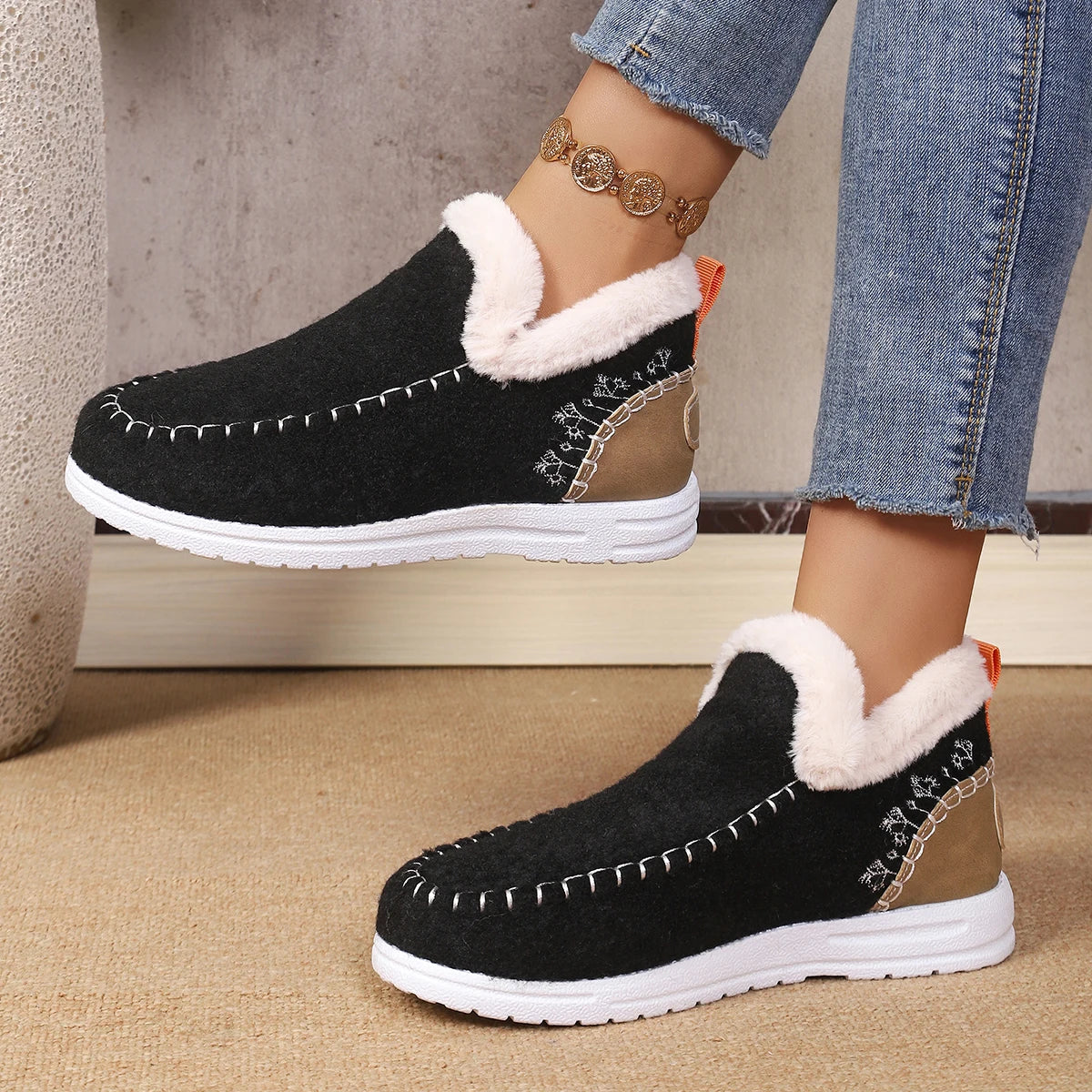 Alverine - Botins Femininos de Inverno em Feltro