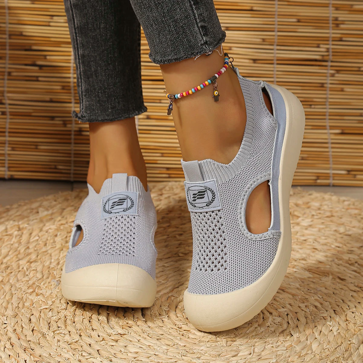 PureKnit Flow – Sapatos barefoot respiráveis em malha slip-on unissexo