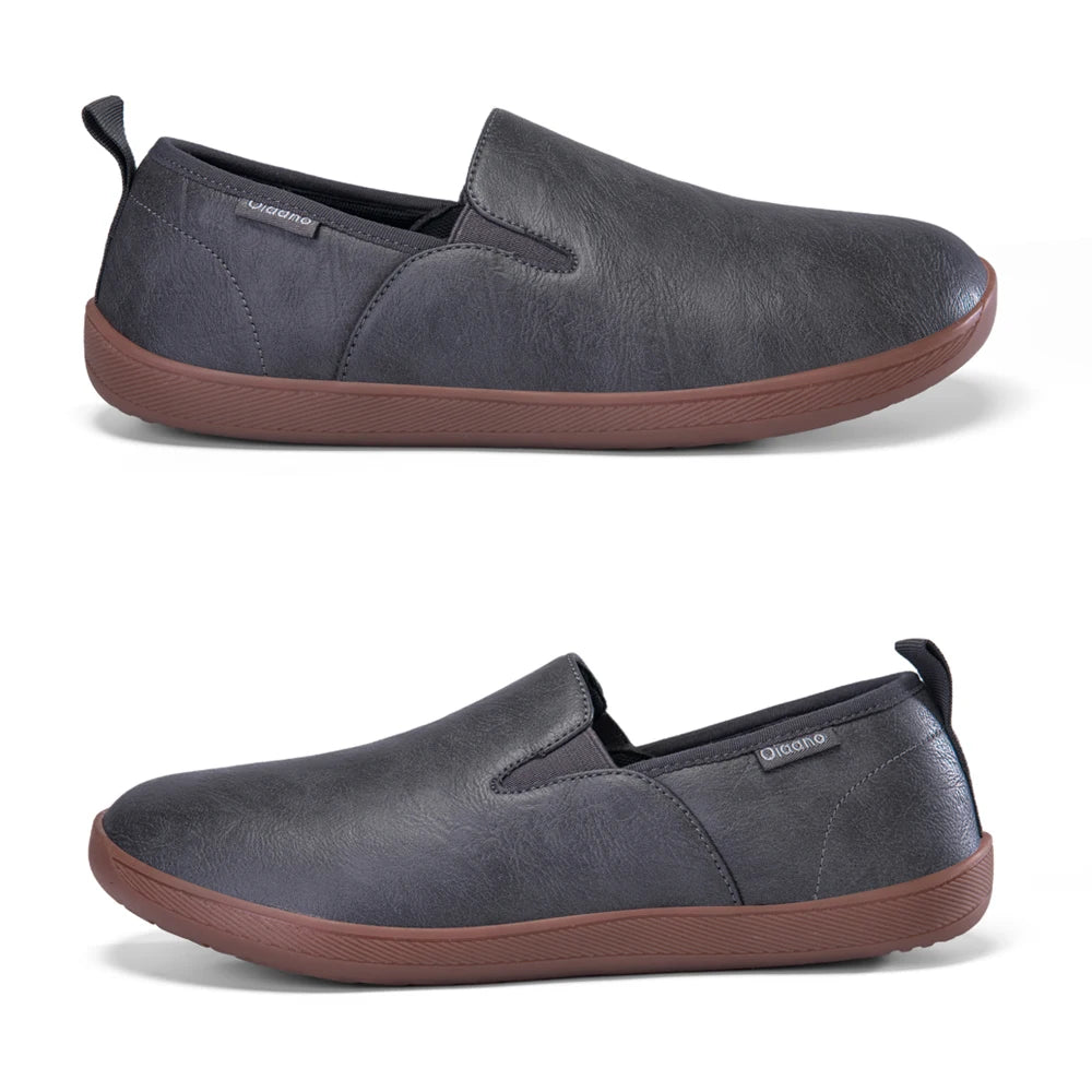OfficeFlex Leather – Sapatos Minimalistas Com Biqueira Larga Em Pele Para Homem
