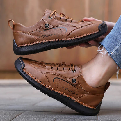 HeritageWalk Comfort – Sapatos barefoot casuais com costura artesanal unissexo