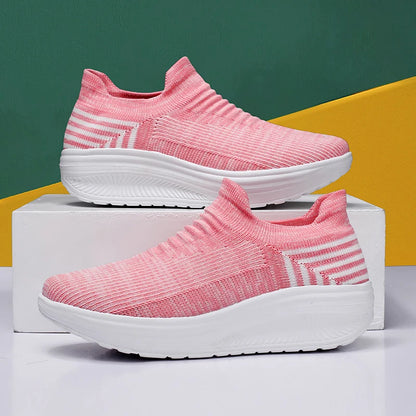 AirStep Flow – Ténis Slip-On Plataforma Respiráveis