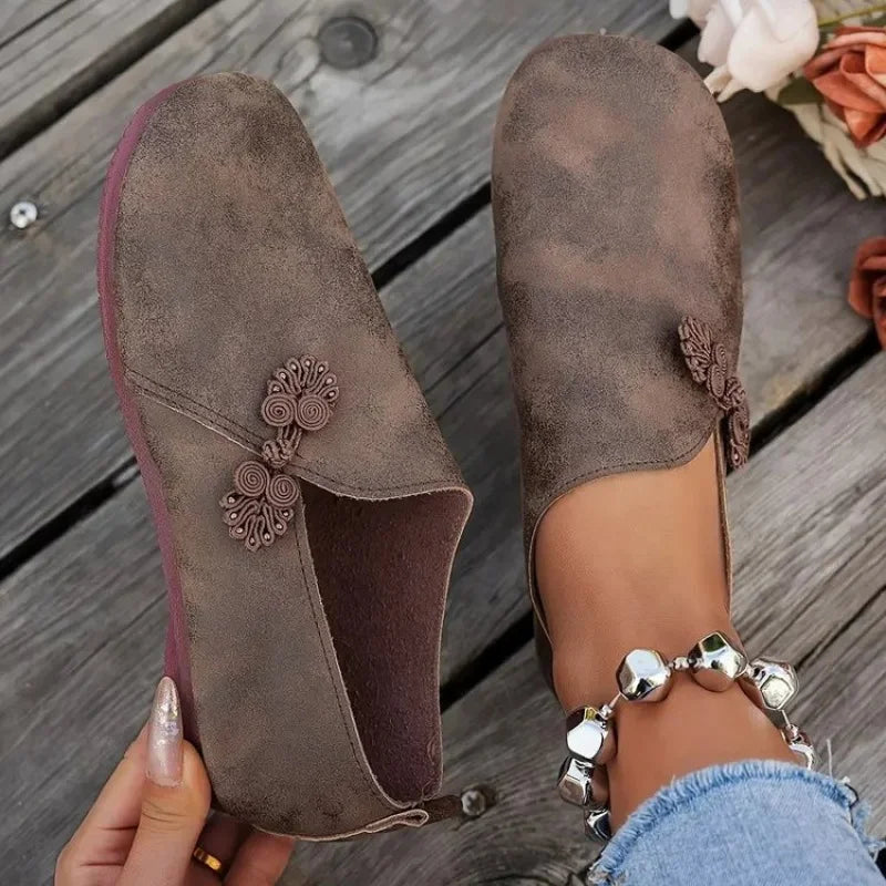 Celinne - Mocassins Femininos Retro em Canvas