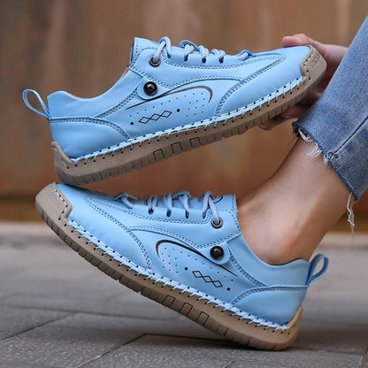 HeritageWalk Comfort – Sapatos barefoot casuais com costura artesanal unissexo