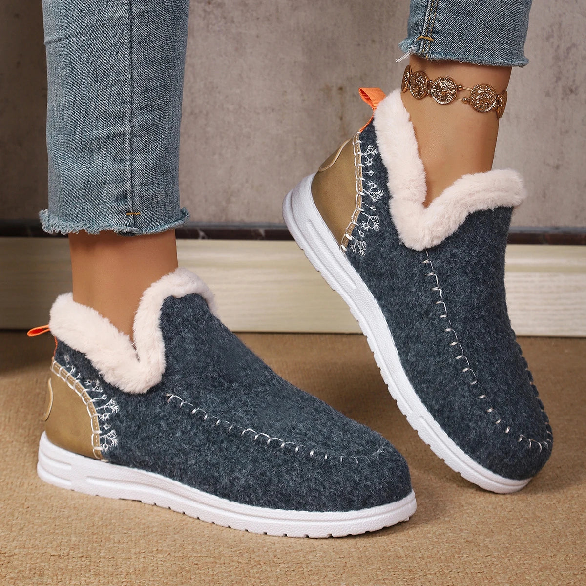 Alverine - Botins Femininos de Inverno em Feltro