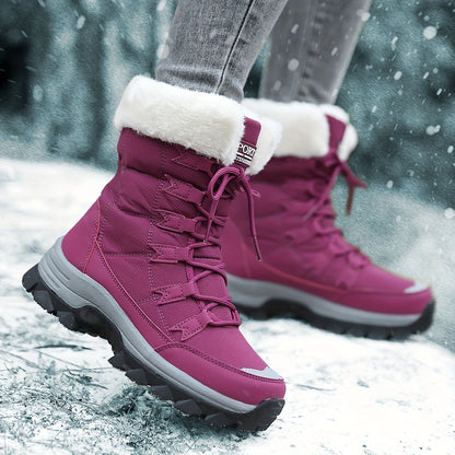 Bottes Imperméables Isolées Femme Neige Doublure Fourrure